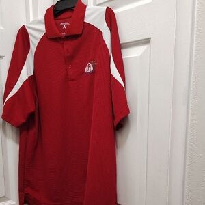Antigua Men's Red and White Polo Shirt